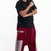 HaremPants.com Plus Size Elephant Aztec Cotton Men's Harem Pants In Red