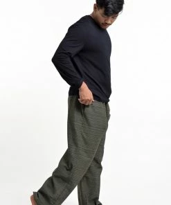 HaremPants.com Drawstring Pinstripe Men's Pants In Green