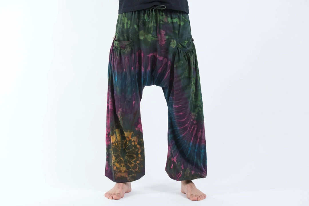 HaremPants.com Tie Dye Cotton Men Harem Pants In Green Indigo Men's 4 HaremPants.com Tie Dye Cotton Men Harem Pants In Green Indigo Men's