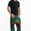 HaremPants.com Men's Tie Dye Cotton Men Harem Pants In Green Yellow