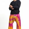 HaremPants.com Tie Dye Cotton Men Harem Pants In Pink Yellow 1 HaremPants.com Tie Dye Cotton Men Harem Pants In Pink Yellow
