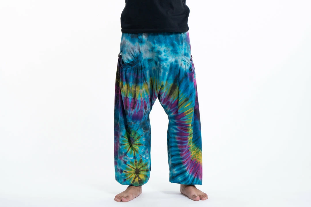 HaremPants.com Tie Dye Cotton Men Harem Pants In Sky Blue 4 HaremPants.com Tie Dye Cotton Men Harem Pants In Sky Blue