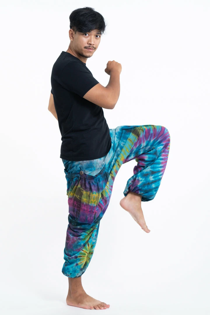 HaremPants.com Tie Dye Cotton Men Harem Pants In Sky Blue 5 HaremPants.com Tie Dye Cotton Men Harem Pants In Sky Blue