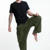 HaremPants.com Cotton Men Harem Pants In Solid Green
