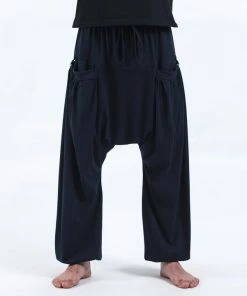 HaremPants.com Men's Cotton Men Harem Pants In Solid Navy