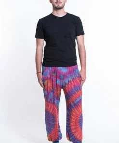 HaremPants.com Tie Dye Cotton Men Harem Pants In Pink