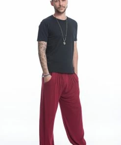 HaremPants.com Cotton Men Harem Pants In Solid Red Men's