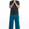 HaremPants.com Cotton Men Harem Pants In Solid Blue