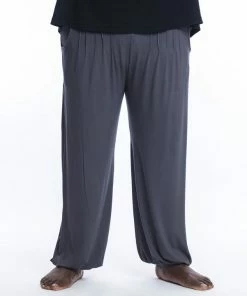 HaremPants.com Men's Plus Size Cotton Men Harem Pants In Solid Gray