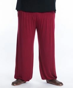 HaremPants.com Men's Plus Size Cotton Men Harem Pants In Solid Red