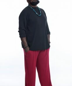 HaremPants.com Men's Plus Size Cotton Men Harem Pants In Solid Red