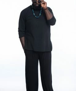 HaremPants.com Men's Plus Size Cotton Men Harem Pants In Solid Black