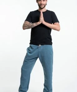 HaremPants.com Men's Terry Pants With Aztec Pockets In Blue Women's