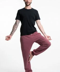 HaremPants.com Men's Terry Pants With Aztec Pockets In Red