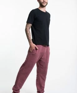 HaremPants.com Men's Terry Pants With Aztec Pockets In Red