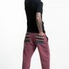 HaremPants.com Men's Terry Pants With Aztec Pockets In Red