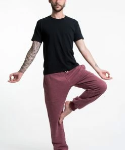 HaremPants.com Men's Terry Pants With Aztec Pockets In Red
