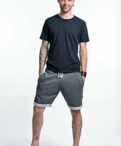 HaremPants.com Men's Terry Shorts With Aztec Pockets In Black