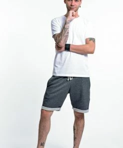 HaremPants.com Men's Terry Shorts With Aztec Pockets In Black