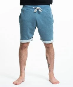 HaremPants.com Women's Men's Terry Shorts With Aztec Pockets In Blue