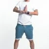 HaremPants.com Women's Men's Terry Shorts With Aztec Pockets In Blue
