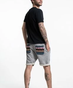 HaremPants.com Men's Terry Shorts With Aztec Pockets In Gray