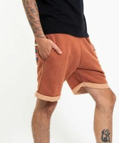 HaremPants.com Men's Terry Shorts With Aztec Pockets In Orange