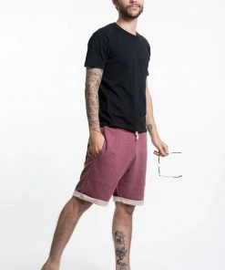 HaremPants.com Men's Terry Shorts With Aztec Pockets In Red