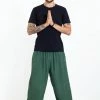 HaremPants.com Solid Color Drawstring Men's Yoga Massage Pants In Fresh Green