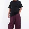 HaremPants.com Plus Size Solid Color Drawstring Men's Yoga Pants In Dark Purple