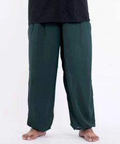 HaremPants.com Plus Size Solid Color Drawstring Men's Yoga Massage Pants In Dark Teal