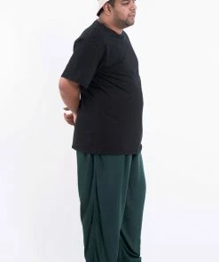 HaremPants.com Plus Size Solid Color Drawstring Men's Yoga Massage Pants In Dark Teal