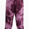 HaremPants.com Plus Size Tie Dye Drawstring Men's Yoga Pants In Dark Purple