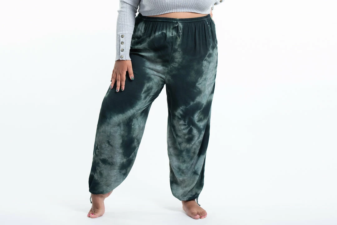 HaremPants.com Plus Size Tie Dye Drawstring Men's Yoga Massage Pants In Dark Teal 4 HaremPants.com Plus Size Tie Dye Drawstring Men's Yoga Massage Pants In Dark Teal