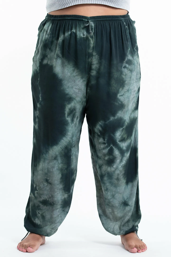 HaremPants.com Plus Size Tie Dye Drawstring Men's Yoga Massage Pants In Dark Teal 3 HaremPants.com Plus Size Tie Dye Drawstring Men's Yoga Massage Pants In Dark Teal