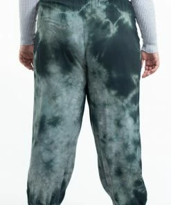 HaremPants.com Plus Size Tie Dye Drawstring Men's Yoga Massage Pants In Dark Teal 7 HaremPants.com Plus Size Tie Dye Drawstring Men's Yoga Massage Pants In Dark Teal
