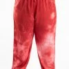 HaremPants.com Plus Size Tie Dye Drawstring Men's Yoga Massage Pants In Red