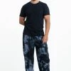HaremPants.com Tie Dye Drawstring Men's Yoga Massage Pants In Black