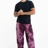 HaremPants.com Tie Dye Drawstring Men's Yoga Massage Pants In Dark Purple