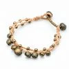 HaremPants.com Brass Bell Waxed Cotton Bracelets In Tan Summer Super Sale 2022