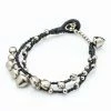 HaremPants.com Black Harem Pants Silver Color Bell Waxed Cotton Bracelets In Black
