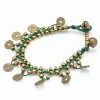 HaremPants.com Chinese Coin Waxed Cotton Bracelets In Green Green Harem Pants