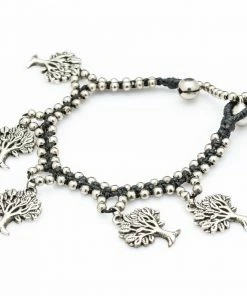 HaremPants.com Hill Tribe Silver Bead And Tree Of Life Charm Bracelets
