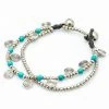 HaremPants.com Turquoise Bead And Charm Double Strand Bracelets Handmade Bracelets