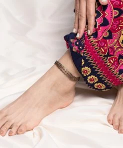 HaremPants.com Handmade Anklets Hand Made Fair Trade Anklet Antique Coins Brown