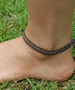 HaremPants.com Purple Harem Pants Hand Made Fair Trade Anklet Antique Coins Purple