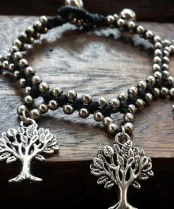 HaremPants.com Hill Tribe Silver Bead And Tree Of Life Charm Bracelets