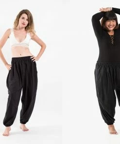 HaremPants.com Genie Women's Cotton Harem Pants In Black
