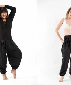 HaremPants.com Plus Size Genie Women's Cotton Harem Pants In Black
