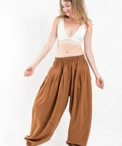HaremPants.com Genie Women's Cotton Harem Pants In Brown